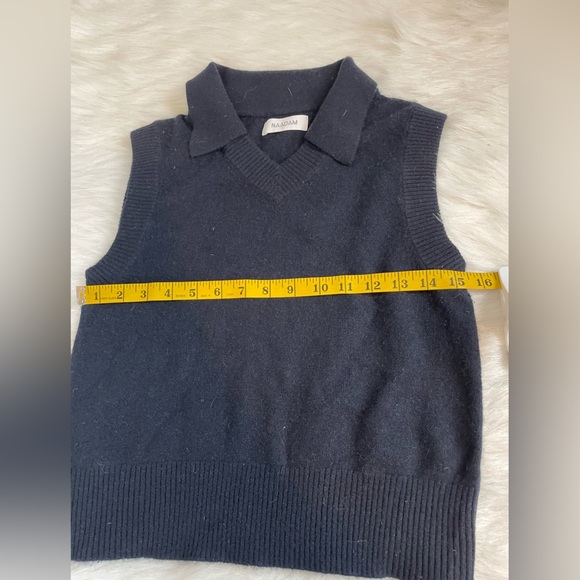 NAADAM Dark Blue cashmere collared Vest small - Picture 4 of 10